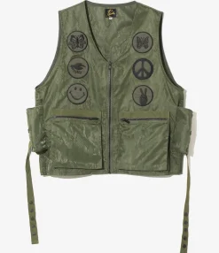 Radio Vest - Olive - Python Jacquard Sateen
