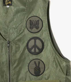 Radio Vest - Olive - Python Jacquard Sateen