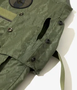 Radio Vest - Olive - Python Jacquard Sateen
