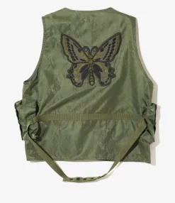 Radio Vest - Olive - Python Jacquard Sateen