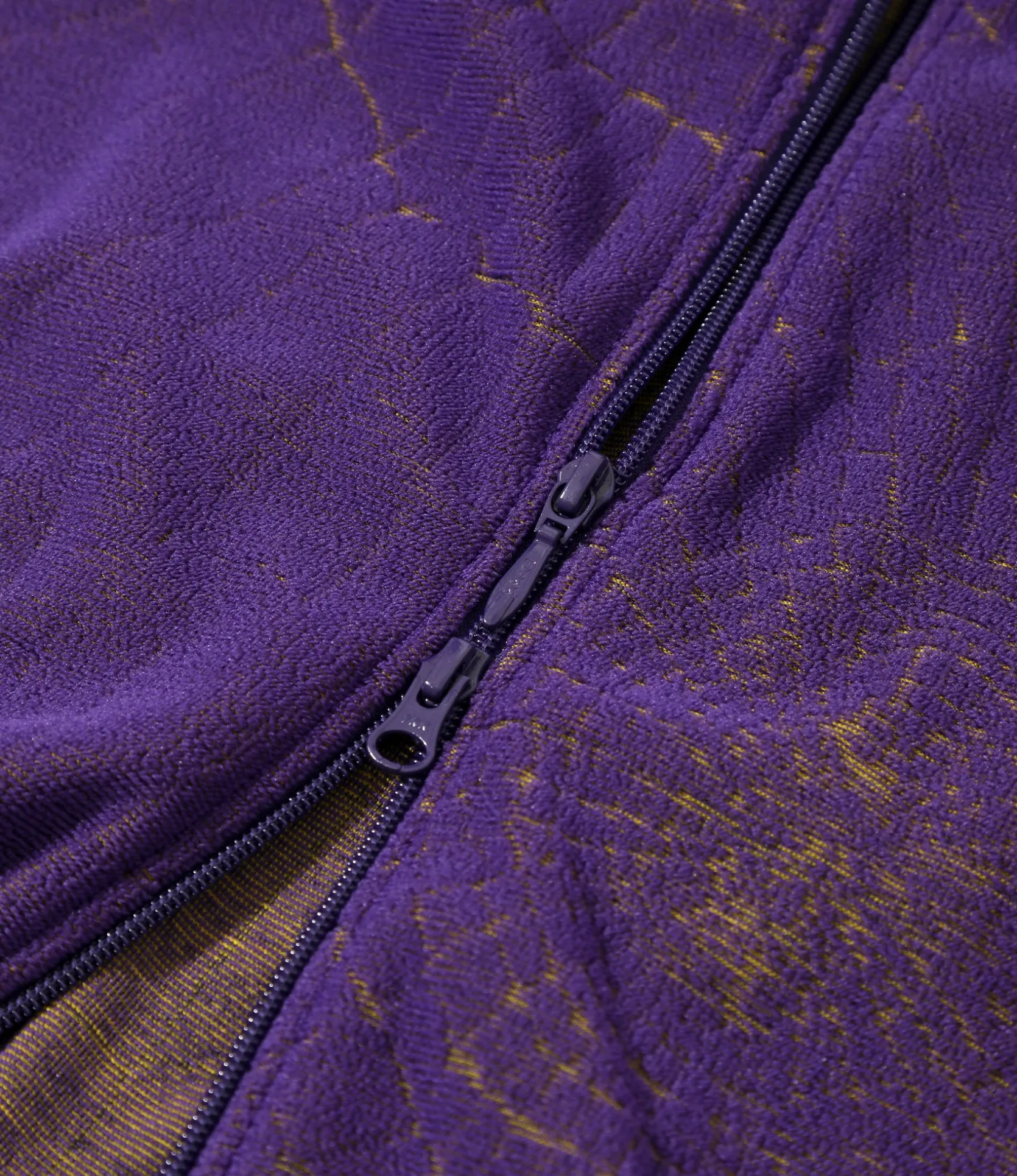 Rib Collar Track Jacket - Purple - Pile Jacquard / Spider Web