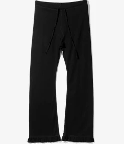Ribbed Frill Pants - Black