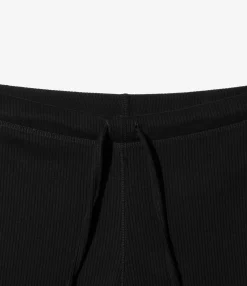 Ribbed Frill Pants - Black