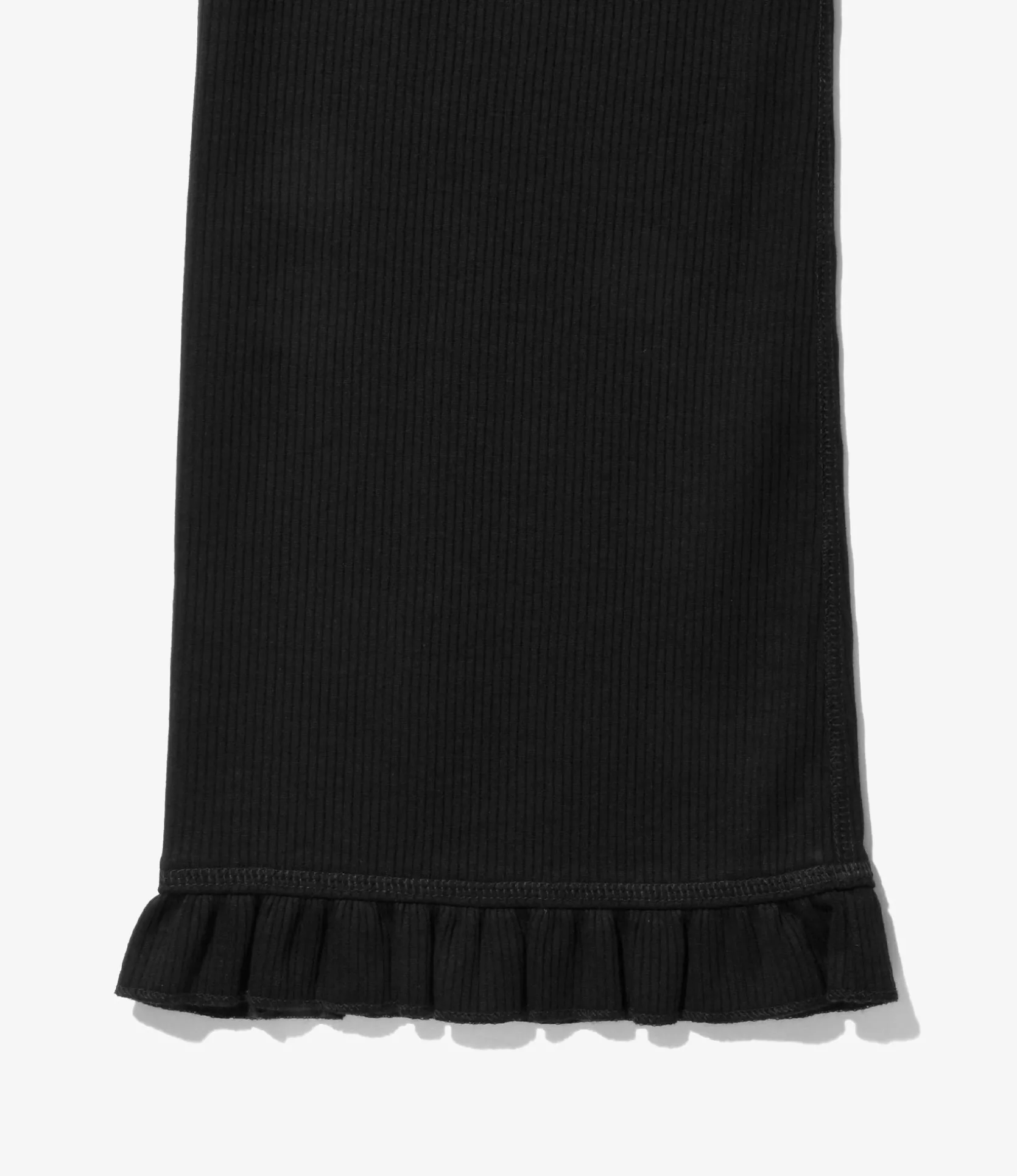 Ribbed Frill Pants - Black