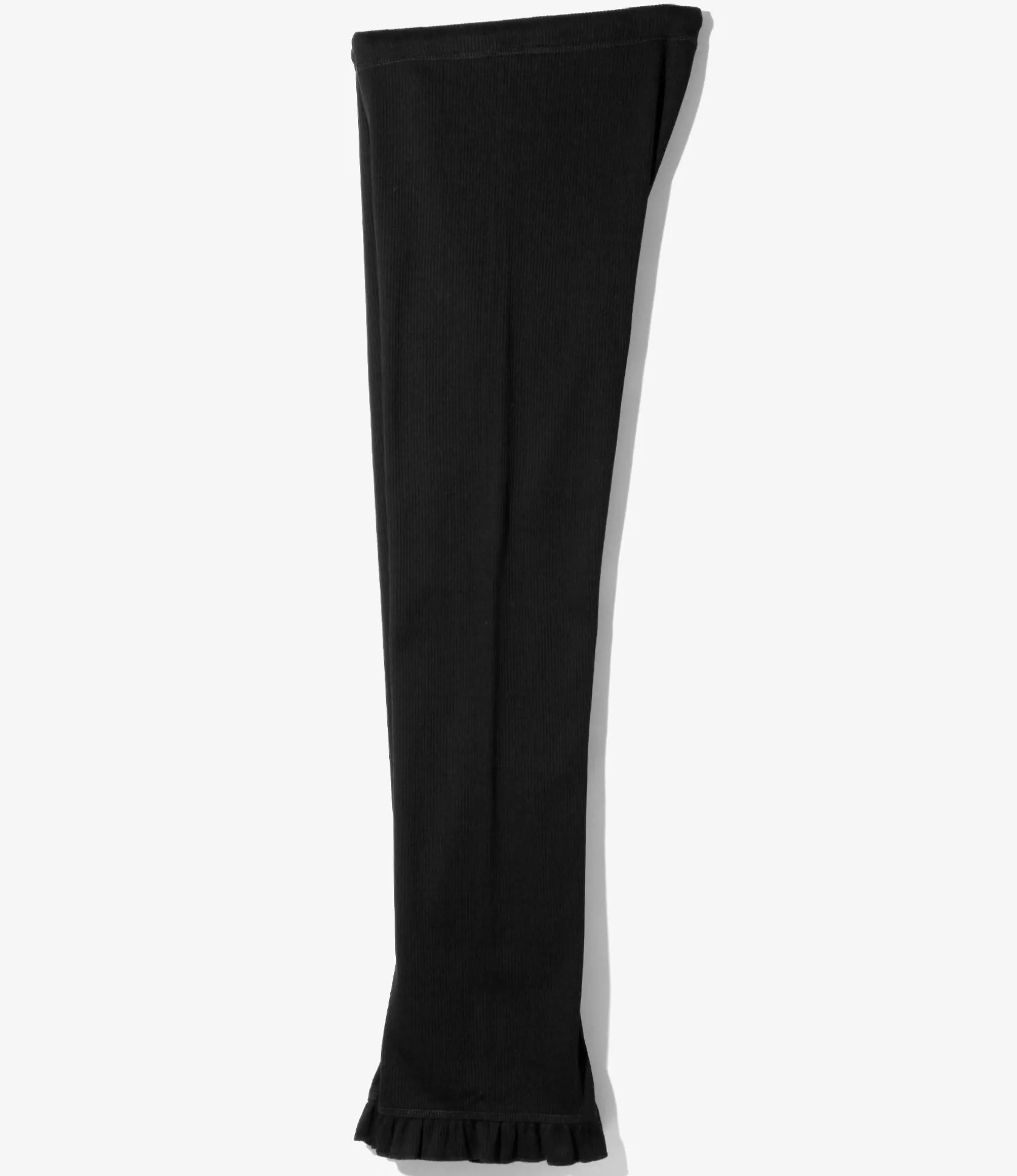 Ribbed Frill Pants - Black