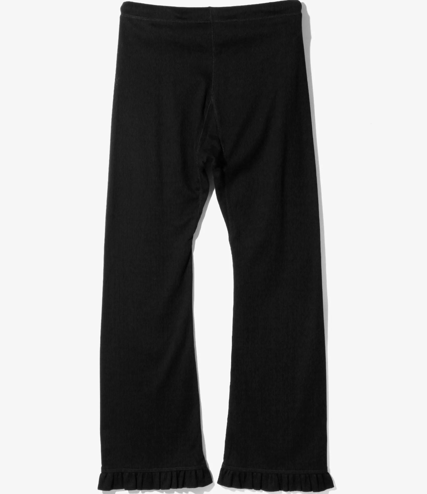 Ribbed Frill Pants - Black