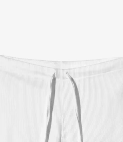 Ribbed Frill Pants - White