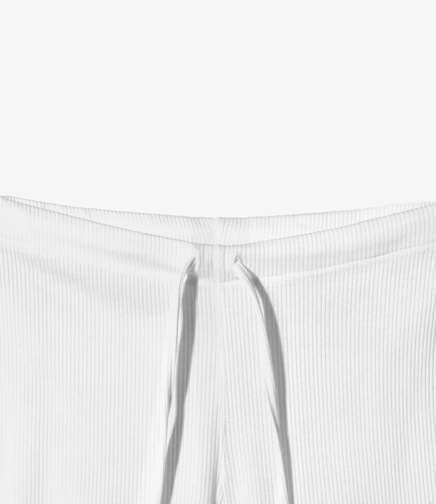 Ribbed Frill Pants - White