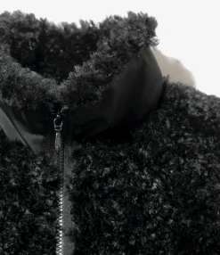 S.C. Faux Fur Jacket - Black - Poly Curly Fur