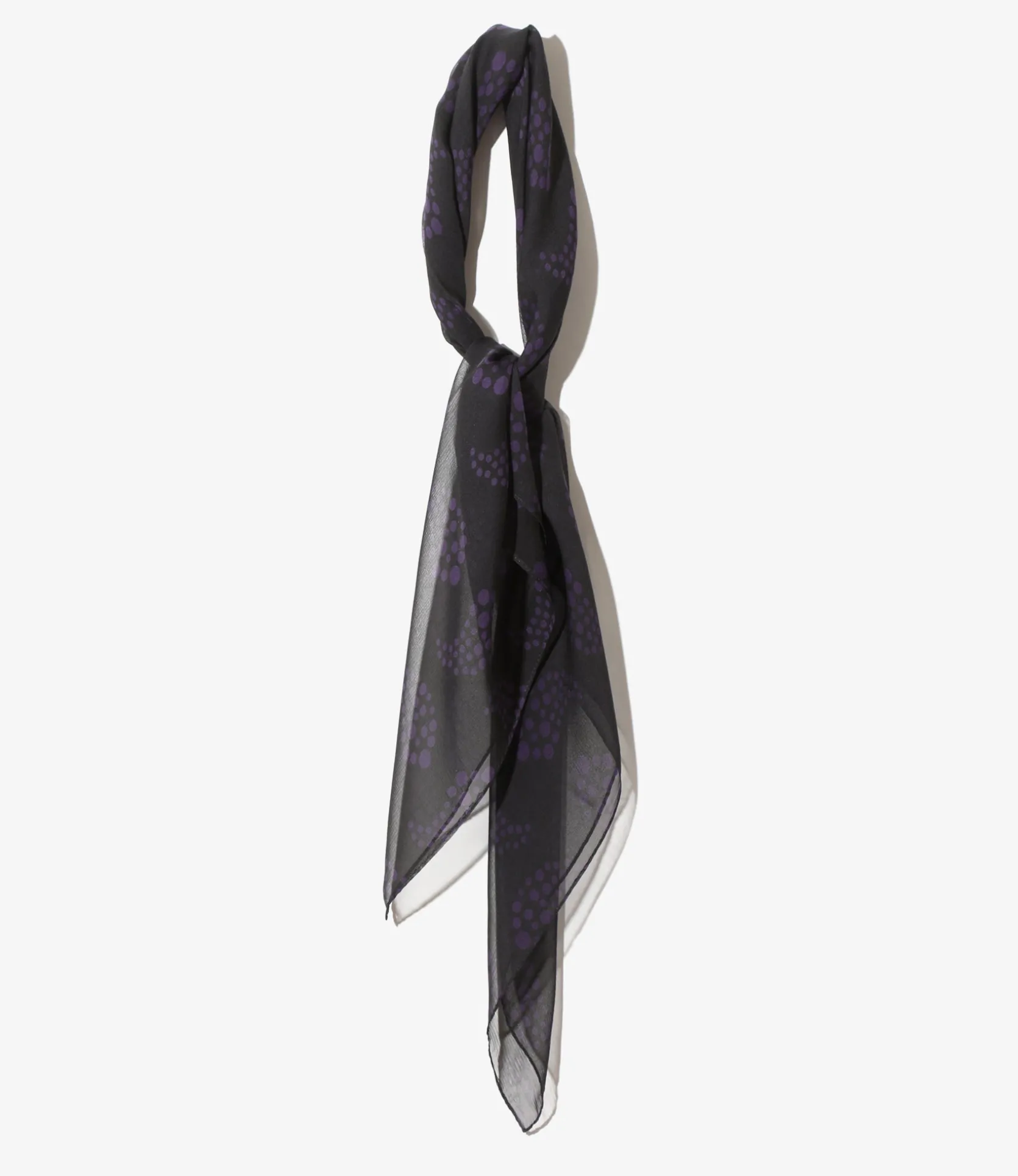 Scarf - Black - Silk Crepe / Paisley Printed