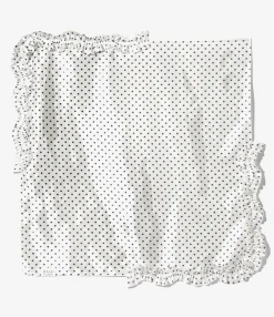 Scarf Polka Dots Sateen - White