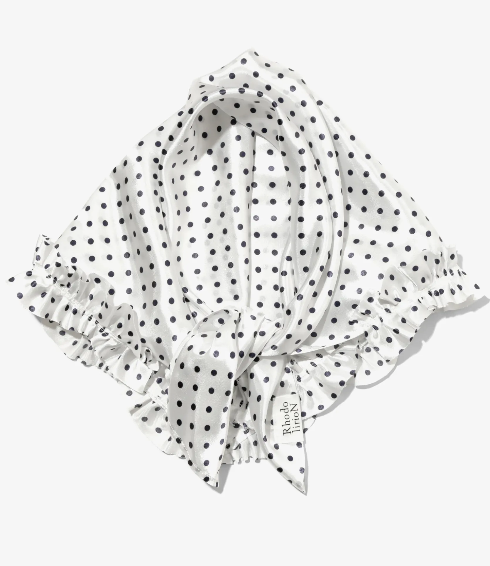 Scarf Polka Dots Sateen - White