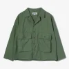 Sea Bees Jacket - Olive Cotton Reverse Sateen