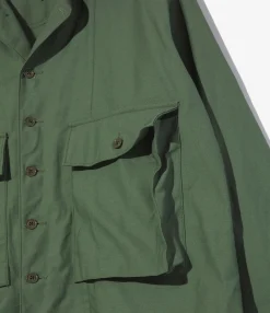 Sea Bees Jacket - Olive Cotton Reverse Sateen