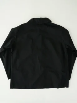 Shawl Collar Jacket - Black Cotton Ripstop