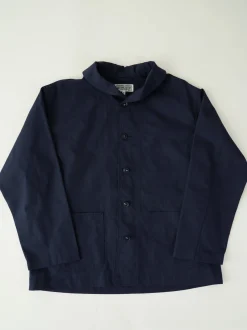 Shawl Collar Jacket - Dark Navy Cotton Ripstop