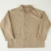 Shawl Collar Jacket - Khaki Cotton Ripstop