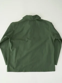 Shawl Collar Jacket - Olive Cotton Reverse Sateen