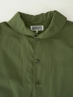 Shawl Collar Jacket - Olive Cotton Ripstop