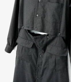 Shifting Dress - Charcoal Gabardine