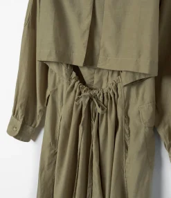 Shifting Dress - Khaki Sheer Cupro