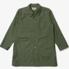 Shop Coat - Olive Cotton Reverse Sateen