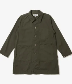 Shop Coat - Olive Heavyweight Cotton Ripstop