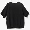 Short Sleeve Crew - Black Cotton French Terry