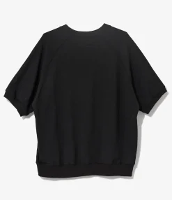 Short Sleeve Crew - Black Cotton French Terry