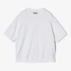 Short Sleeve Crew - White Cotton French Terry