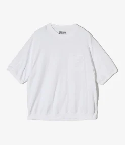 Short Sleeve Crew - White Cotton French Terry