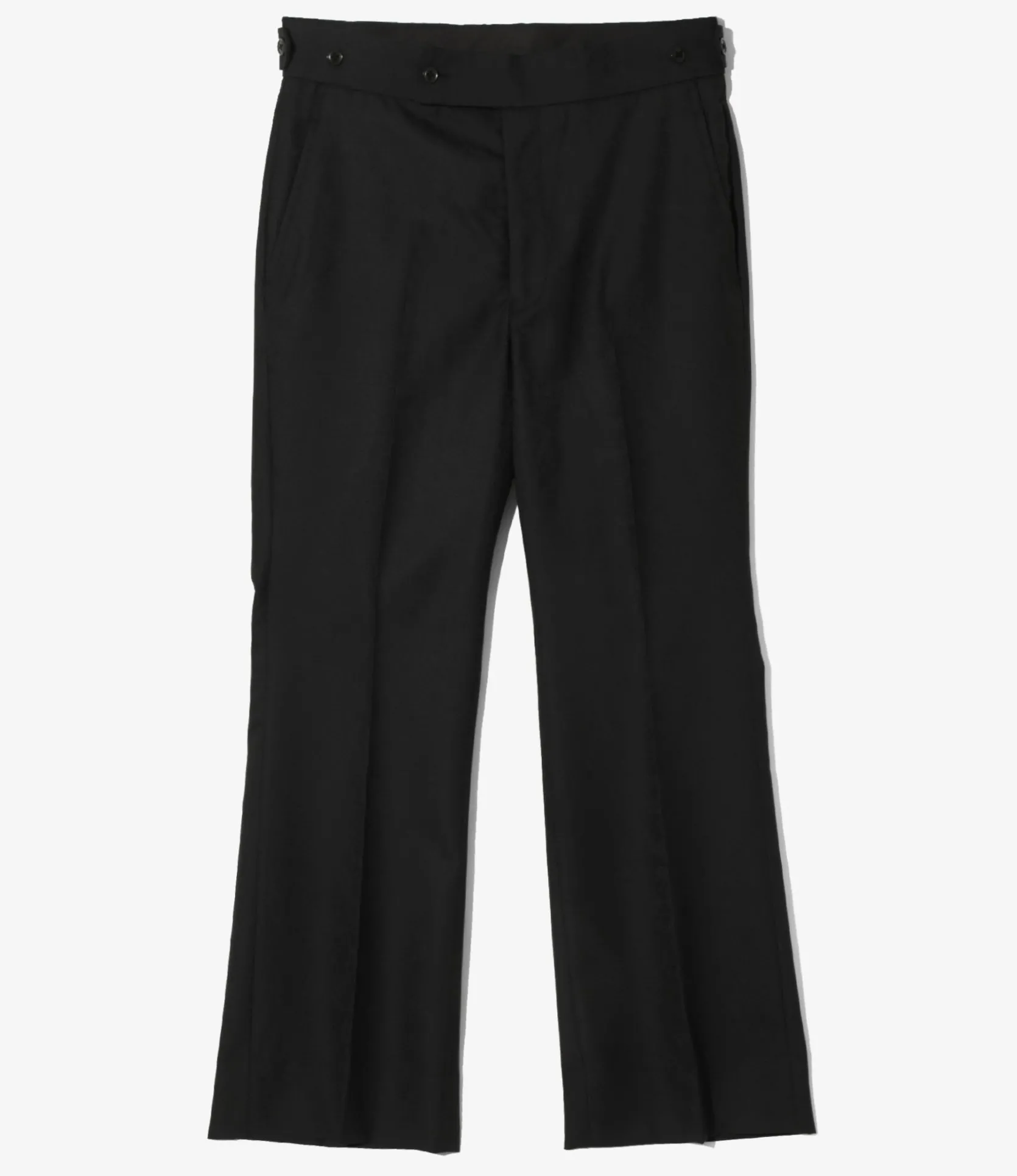 Side Tab Boot-Cut Trouser - Black - Wool Python Jacquard