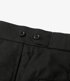 Side Tab Boot-Cut Trouser - Black - Wool Python Jacquard