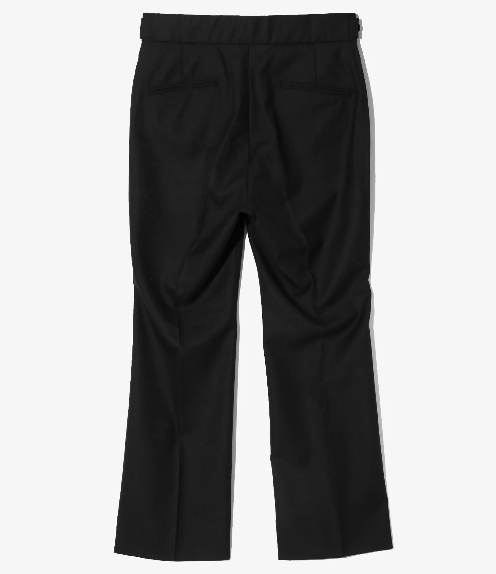 Side Tab Boot-Cut Trouser - Black - Wool Python Jacquard