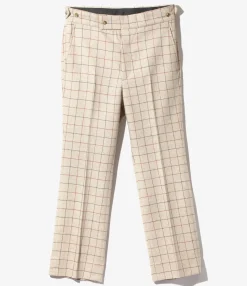 Side Tab Trouser - Beige - W/PE/PC/N/R Plaid Twill