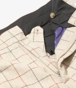 Side Tab Trouser - Beige - W/PE/PC/N/R Plaid Twill