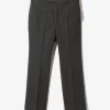 Side Tab Trouser - Charcoal - Wool Glen Plaid