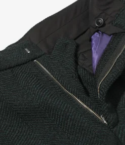 Side Tab Trouser - Green - W/N Herringbone