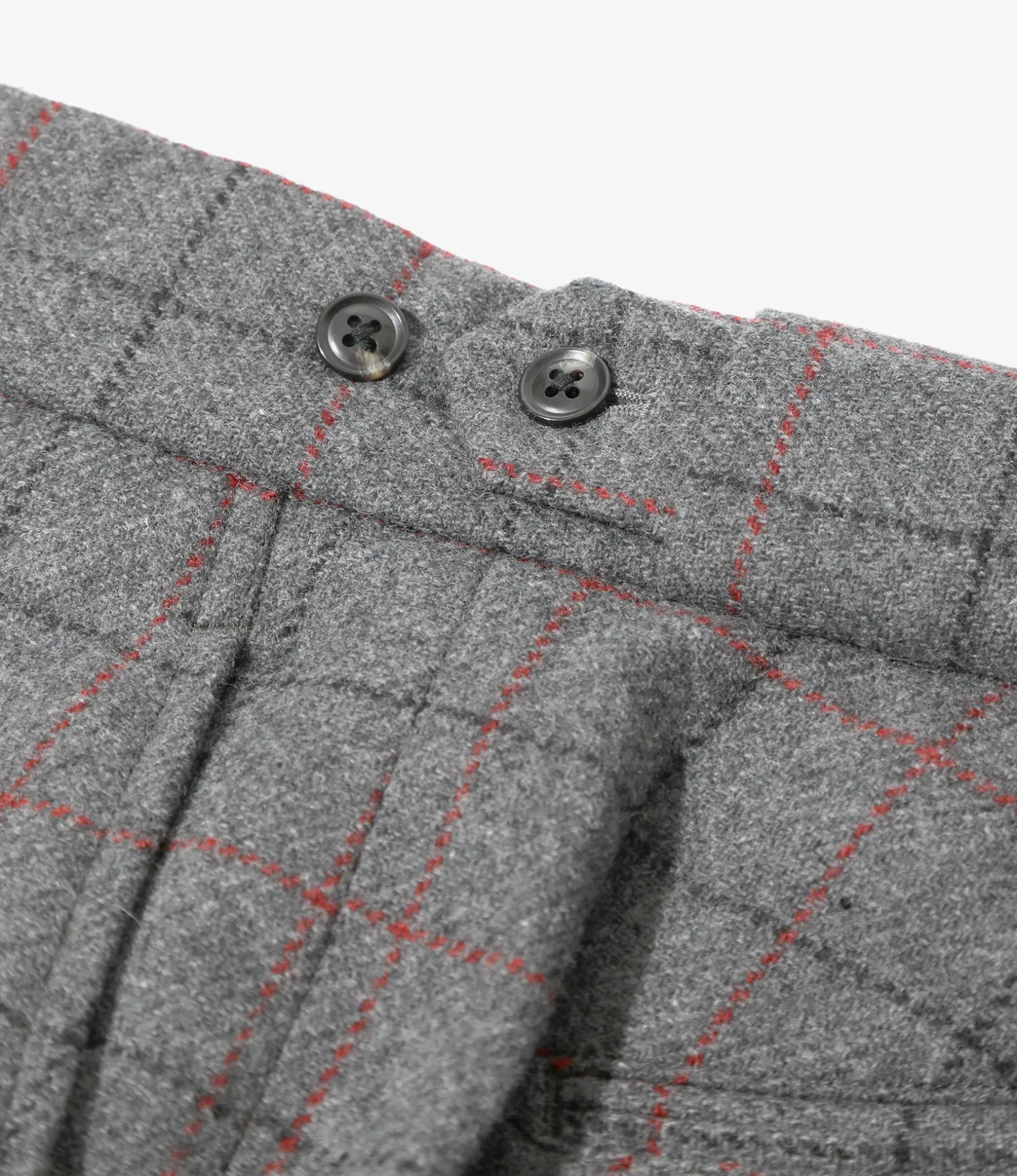 Side Tab Trouser - Grey - W/PE/PC/N/R Plaid Twill