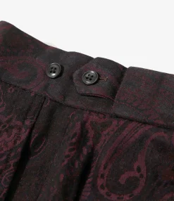 Side Tab Trouser - Purple - W/R Paisley Jq.