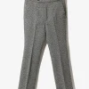 Side Tab Trouser - White - W/N Herringbone