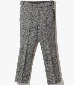 Side Tab Trouser - White - W/N Herringbone