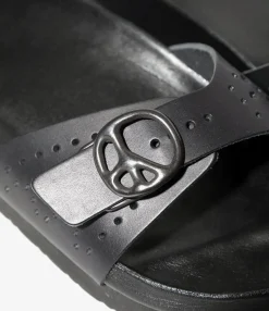 Single Strap Sandal - Black - Cowhide Lthr.
