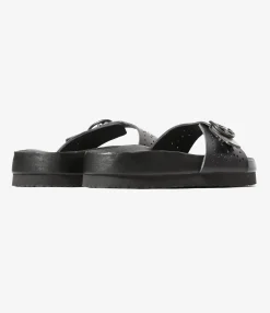 Single Strap Sandal - Black - Cowhide Lthr.