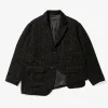 Slanted Jacket - Black Crest Flocked Jacquard