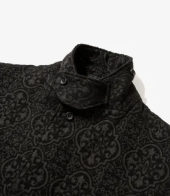 Slanted Jacket - Black Crest Flocked Jacquard