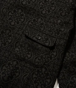 Slanted Jacket - Black Crest Flocked Jacquard