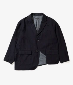 Slanted Jacket - Dark Navy Wool Uniform Serge