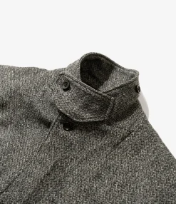 Slanted Jacket - Grey Poly Wool Herringbone