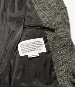 Slanted Jacket - Grey Poly Wool Herringbone